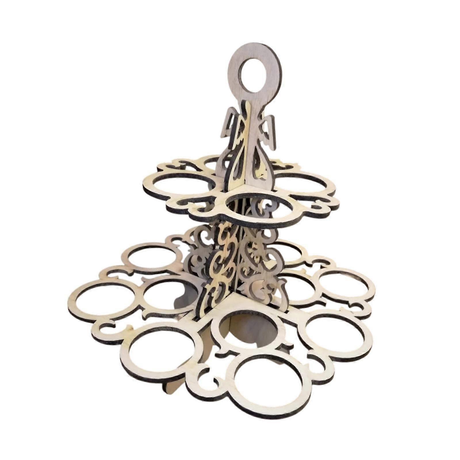 Easter Eggs Stand Organizer Reusable Wood Display for Decor Desktop Kitchen