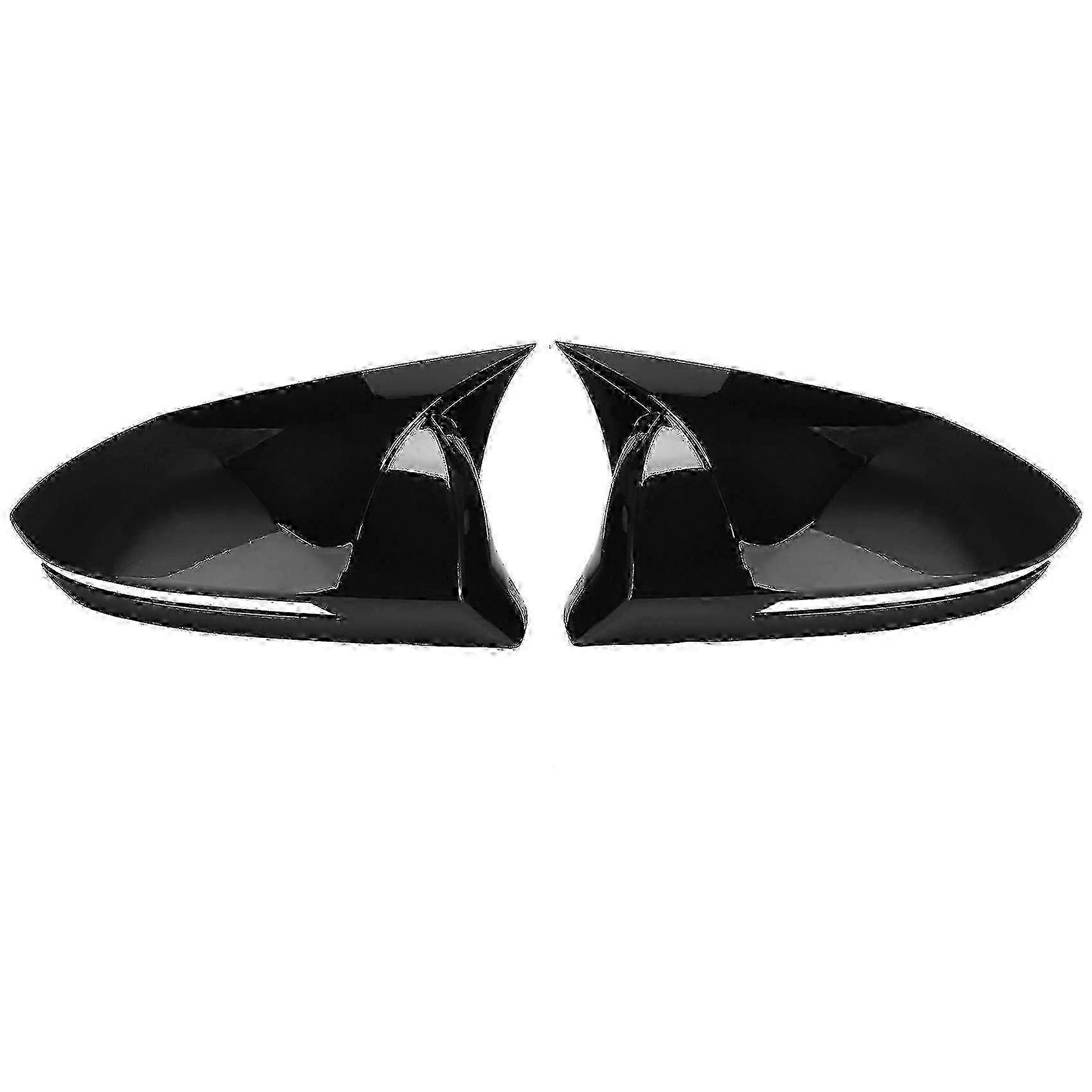 Fantastic Car Glossy Black Ox Horn Rearview Side Glass Mirror Cover Trim Frame Side Mirror Caps For 2021 2022