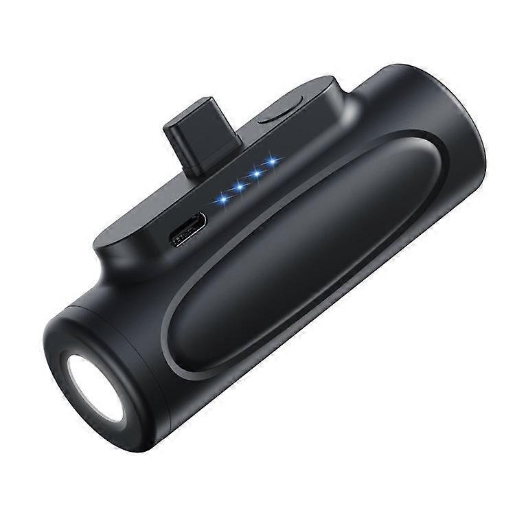 D18 Mini Capsule Shaped 5000mAh Phone Charger Portable Easy Charging Backup Power Bank Battery Pack Flashlight with Lighting Inter