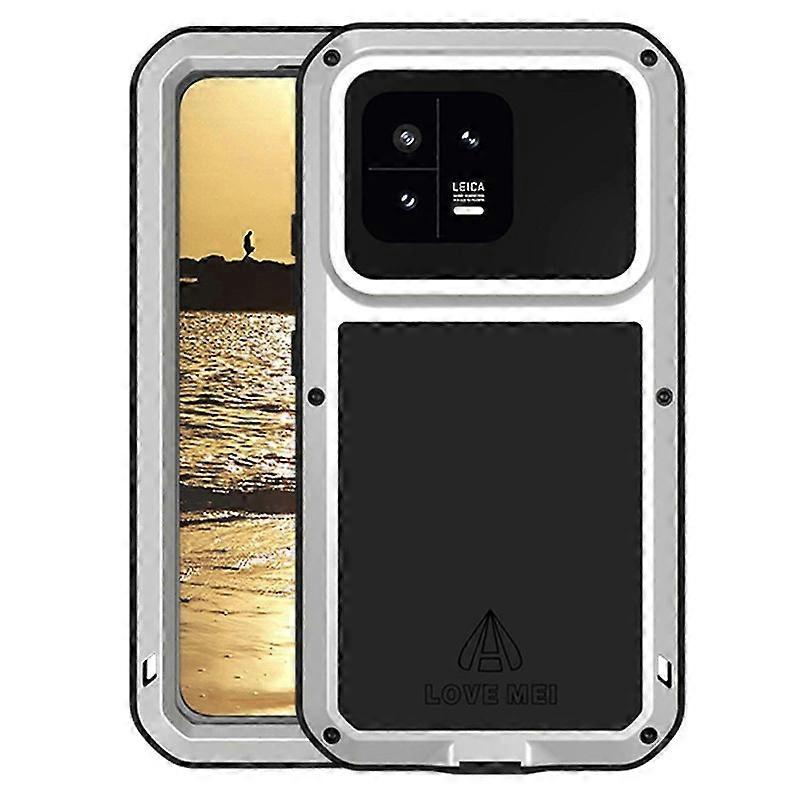 LOVE MEI Pour Xiaomi 13 5G Étui de téléphone anti-chute Silicone + Couverture en métal avec film de verre trempéP20211224242