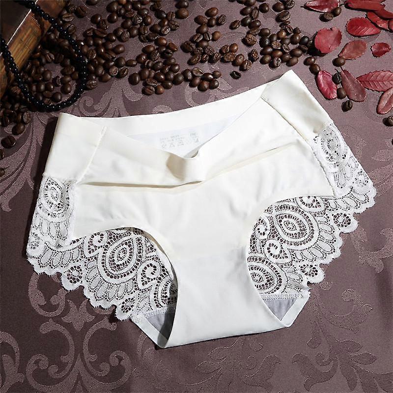 Women's Mid-Waist Lace Cotton Briefs