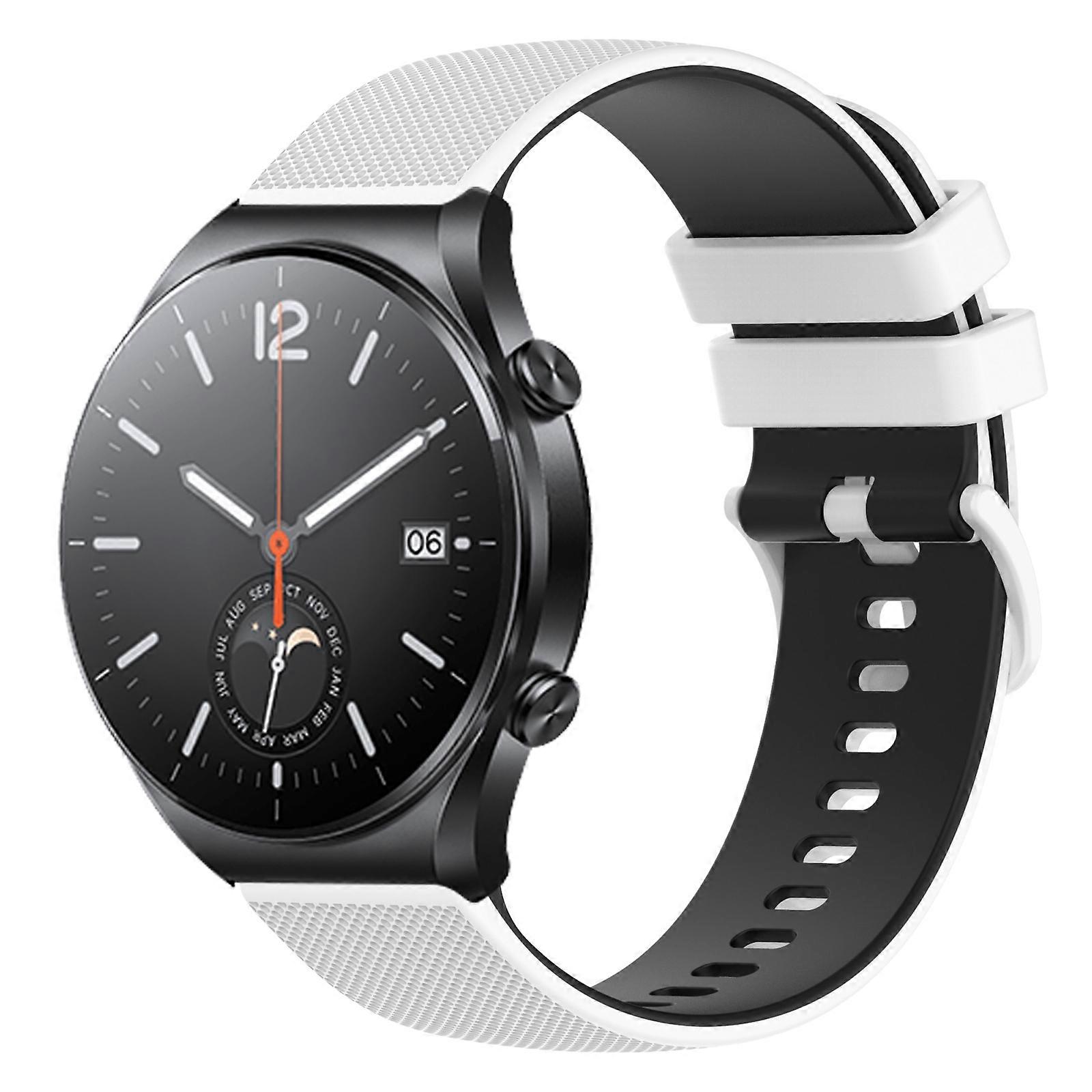 Para Xiaomi Watch S1 Correa de reloj de silicona bicolor a cuadros de 22 mm