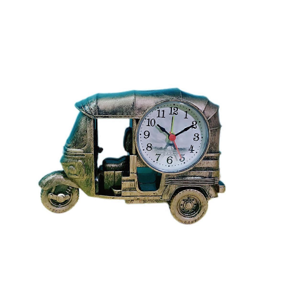 Despertador retrô em forma de triciclo da escola primária com lembrete de cronometragem personalizado, Bronze, 7 polegadas 4,72 polegadas