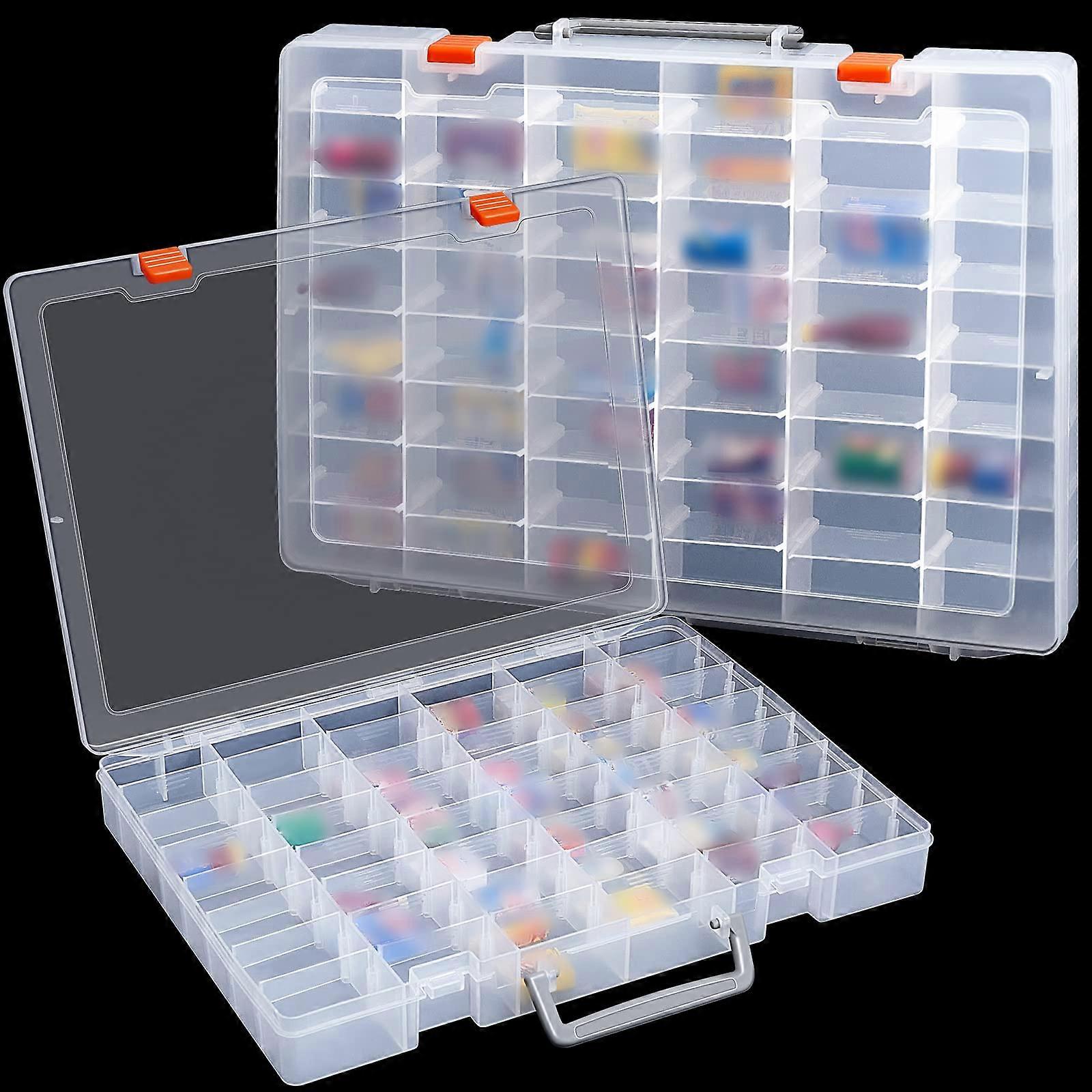 48-Grid Plastic Organizer Box Set - 2 Removable Dividers for Toy Collectors, Craft Supplies, and Small Item Storage
