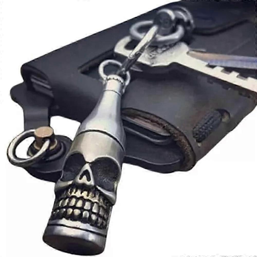 Shark Rocket Bomb Keychain, Skull Bottle Keychain, Skull Keychain