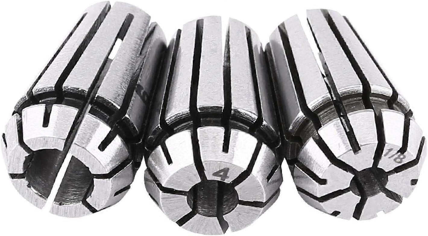 3Pcs Collet Set,ER11 CNC Milling Lathe Holder Tool Collet 1/8 Inch(3.175mm) 4mm 6mm Spring Collet Workholding Engraving Collet Milling Lathe Tool