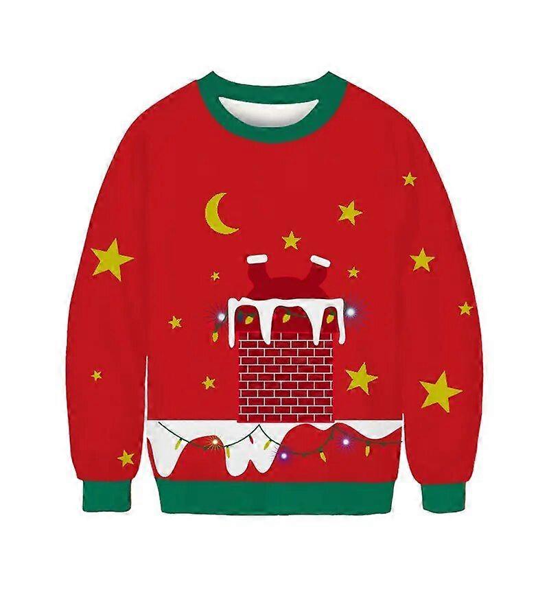 Férfiak Nők Vicces Mikulás Csúnya karácsonyi pulóverek Pulóverek Felsők pulóverek Karácsonyi pulóverek Felsők 3D nyomtatott ragadós karácsonyi pulóver