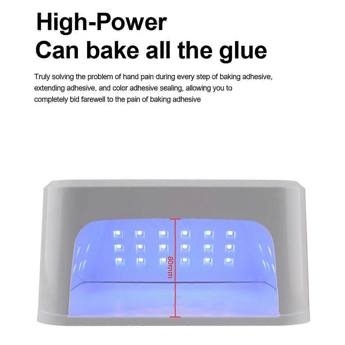 UV Nail Lamp Gel Nails,45LED Nail Lamp with 4 Timer Mode,Gel Nail Lamp Decorated with Sparkling Nail Rhinestone Pink(EU)