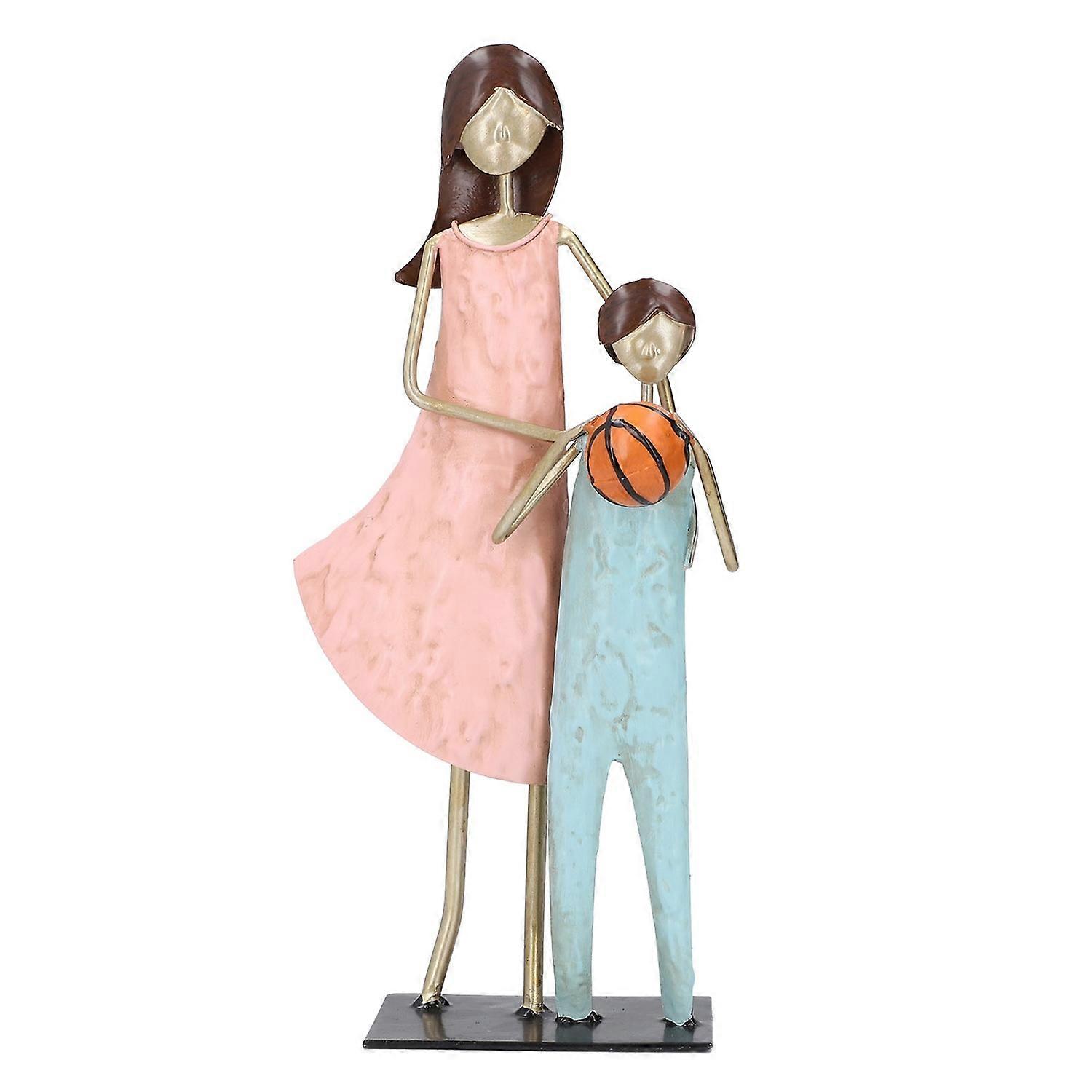 تمثال صغير للأخت مصنوع من الحديد العتيق، تمثال صغير للأخوة، منحوتة معدنية فريدة، طاولة، رف كتب، ديكور من النوع 1