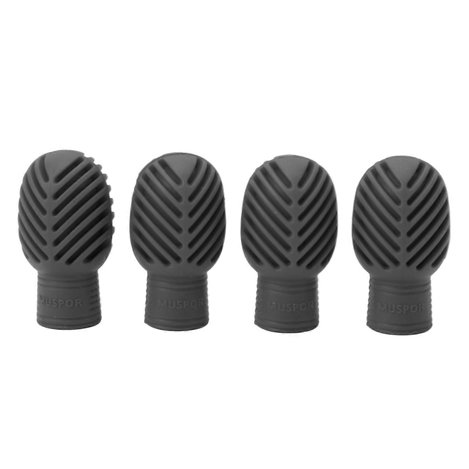 4PCS Drumstick Silent Practice Tip Silicone Stretchable Drum Practice Percussion Tip Grey