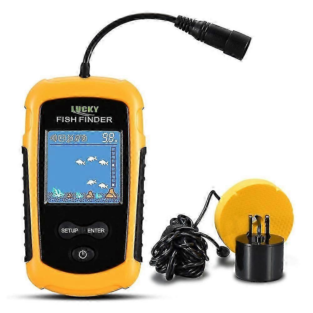 LUCKY LCD Color Screen Portable Wired Fish Finder 100M Depth Range Sonar Echo Sounders Fishfinder