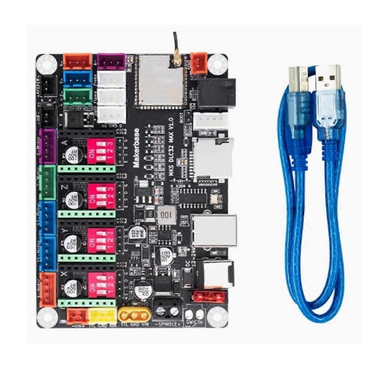 Contrôleur CNC 4 axes MKS DLC32 MAX, carte d'extension GRBL 32 bits ESP32 Shield, carte de dérivation, pièces de machine de gravure