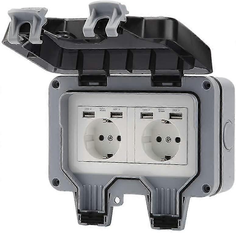 Garden Sockets Outdoor Socket Ip66 Weatherproof Usb Socket Socket Wall-mounted