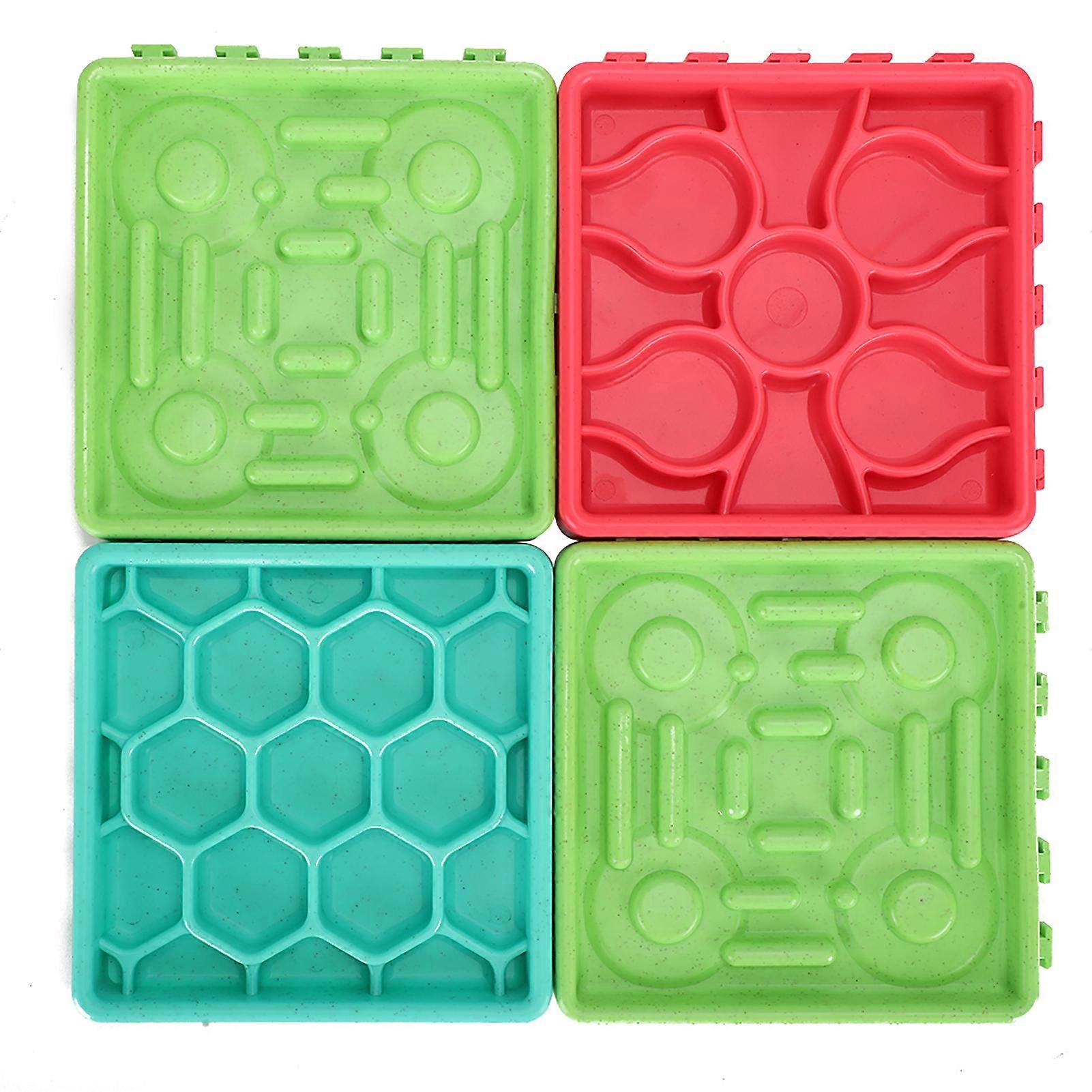 4-in-1 Anti-Slip Anti-Choke Pet Dog Slow-Feeding Bowl Tray with Non-Tip Design, BPA-Free Material, and Easy-Clean Features