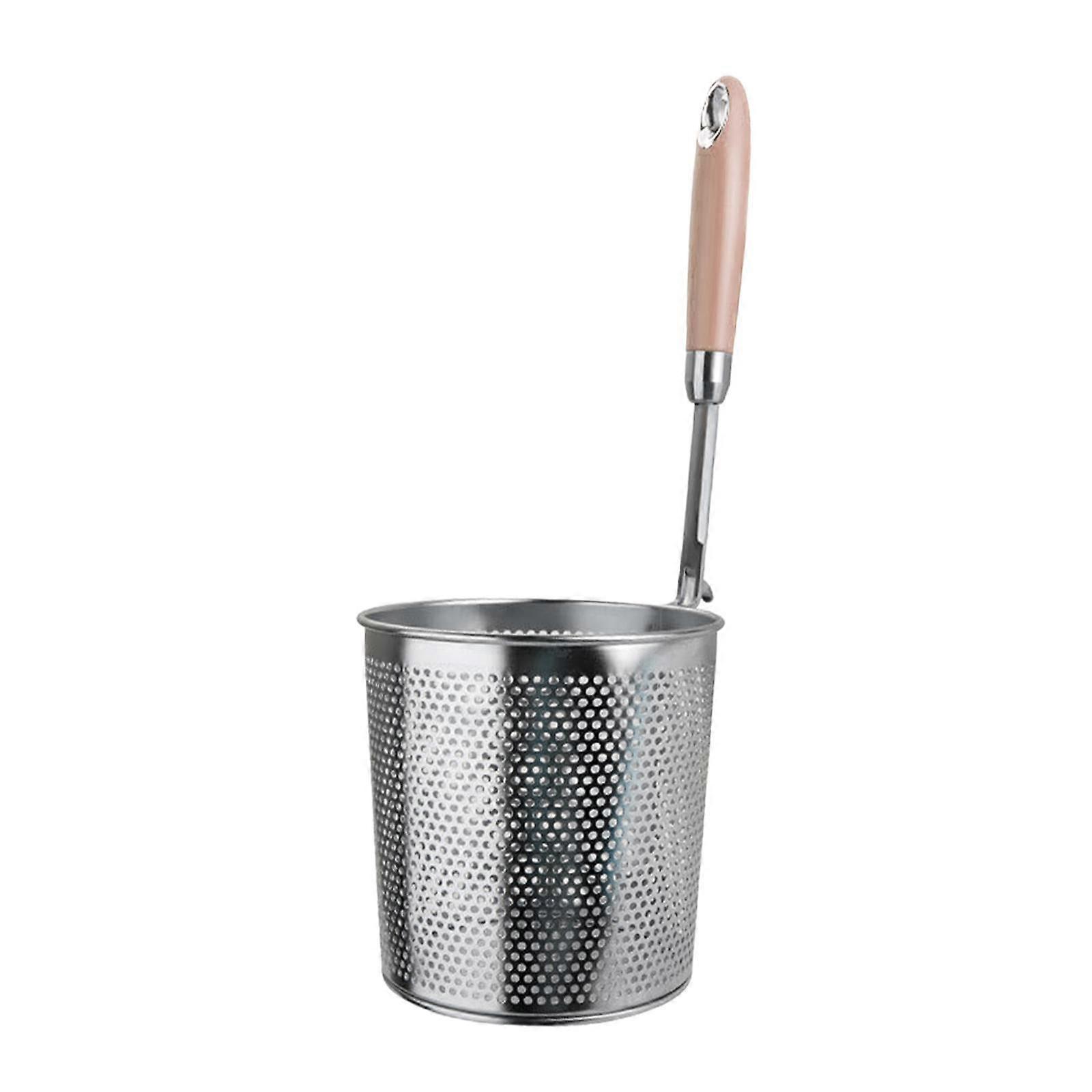 Filtro de Massa de Aço Inoxidável com Skimmer de Cabo de Madeira com Gancho de Suspensão