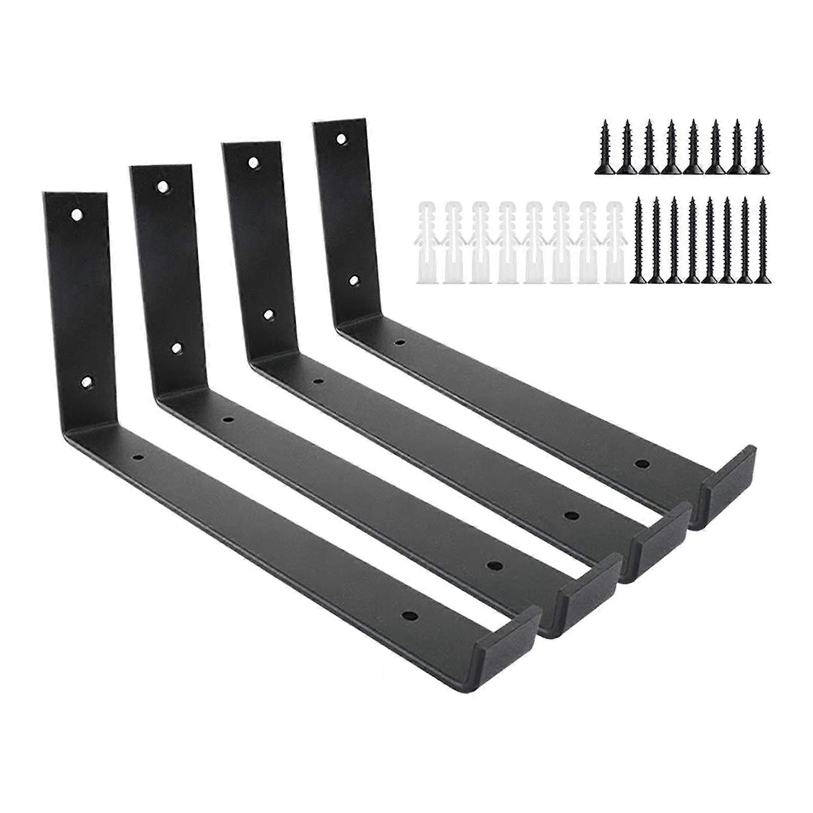4 Pcs Bookshelf Bracket Shelf Storage Brackets Metal Bracket Decor Floating