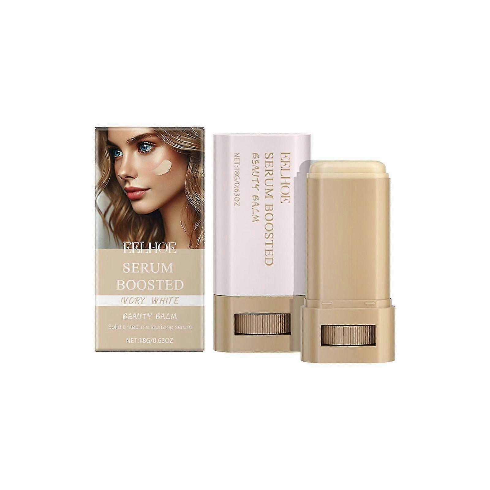 Foundation Stick Beauty Balm Serum Boosted Skin Tint, Solid Tinted Moisturizing Serum Contour Stick Foundation Face Stick for Women