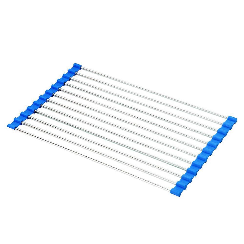 Stainless Steel Drainer With Non-Slip Silicone Edges, Enhanced Rust Resistance For Kitchen Sink, Multipurpose Organizer Versatile Roll Up Dish Drying