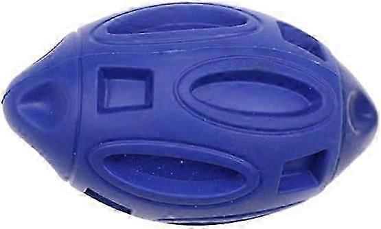 Agresif Kemiriciler için Squeaky Köpek Oyuncakları, Squeaker ile Kauçuk Çiğneme Topu, Futbol Şekli Neredeyse Yok Edilemez, Dayanıklı Evcil Hayvan Oyuncak (Mavi)