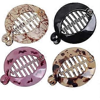 4 STÜCKE Banane Fisch Haarspangen Kamm Griff Verschluss Pferdeschwanz Halter Französisch Runde Bananen Clips Haarschmuck für Frauen Damen Mädchen Hohe Qualität Philipa Gif