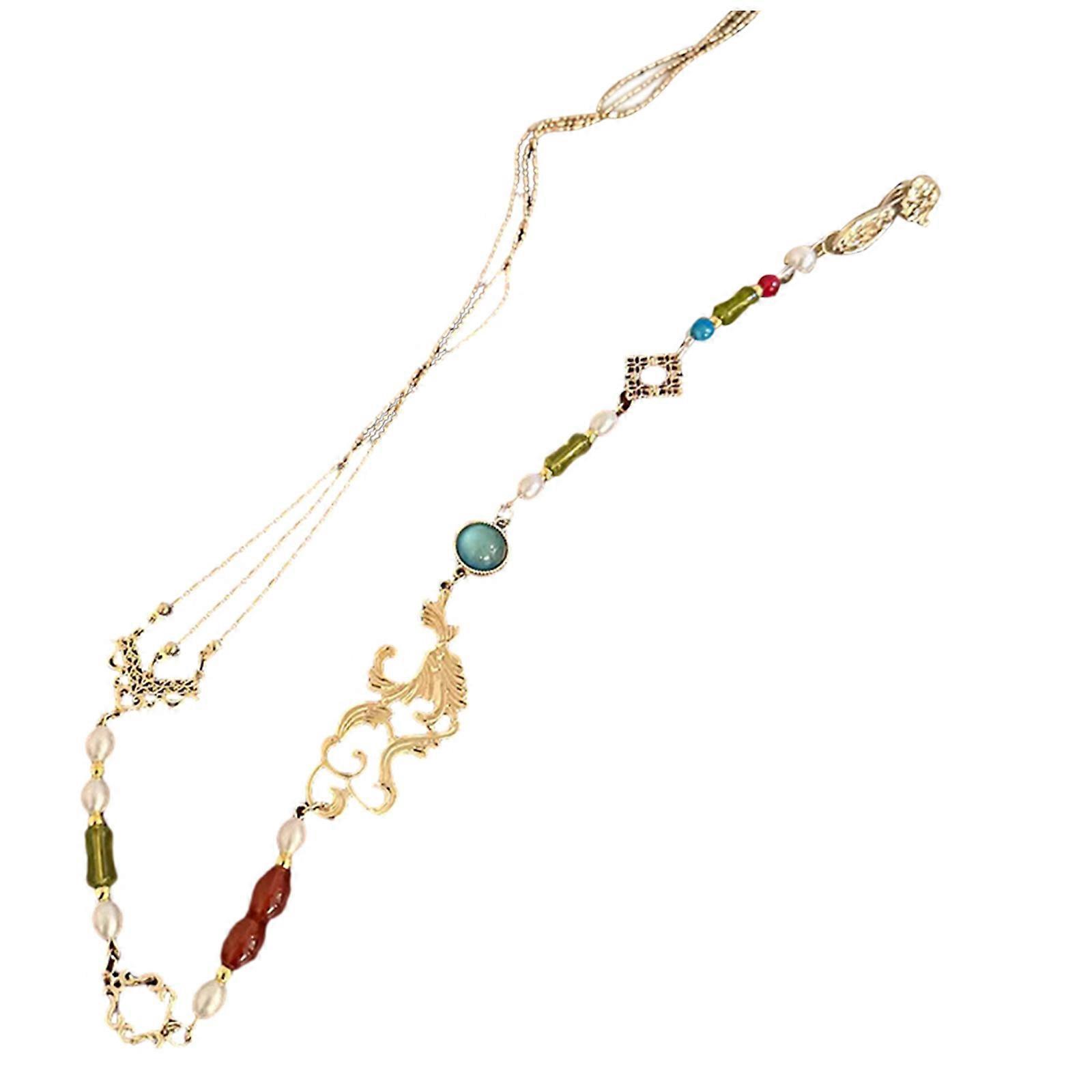 תליון מותניים מסורתי עם פנינים חרוזים פרח מסורתי סיני Mamianqun בגדי ארוך חצאית ללבוש מותניים