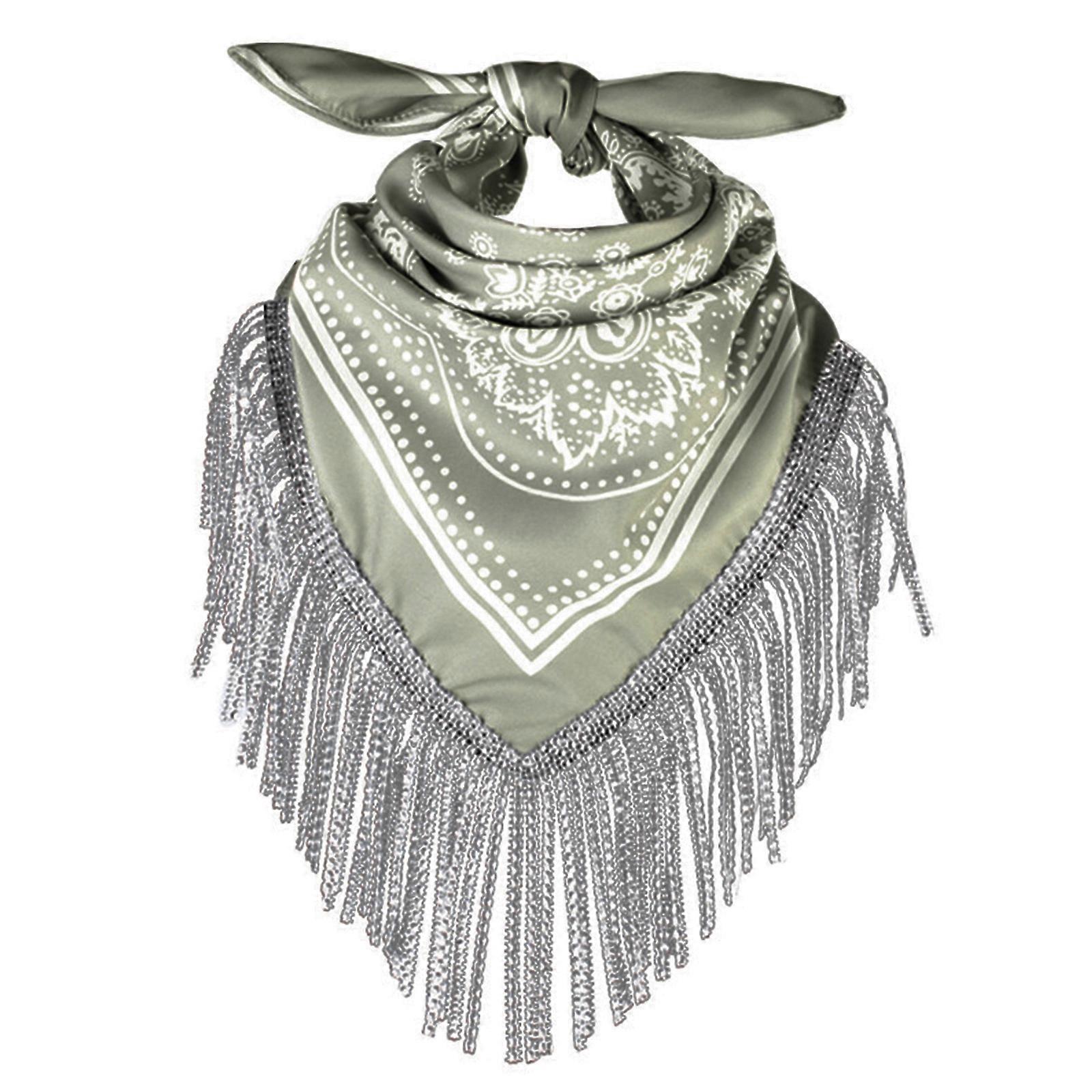 Καουμπόισσα Bandanas Στρας Fringe Paisley Κασκόλ σάλι Στρας Neckerchief Καουμπόηδες Bandanas Bachelorette Bandanas ανοιχτό πράσινο