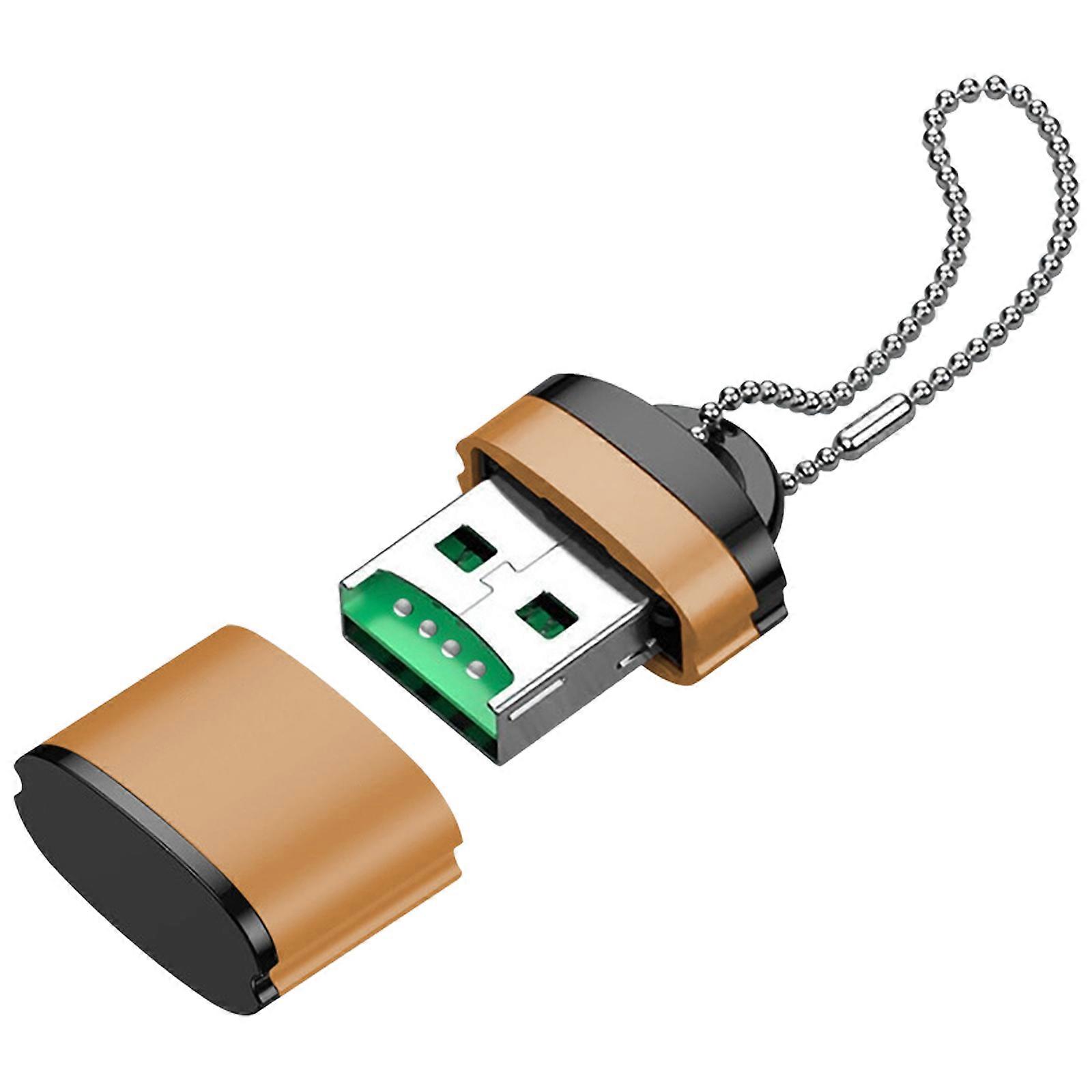 USB2.0 Memory Card Reader Card Reader Adapter to USB Adapter Memory Card Adapter(Card not Included)  Gold