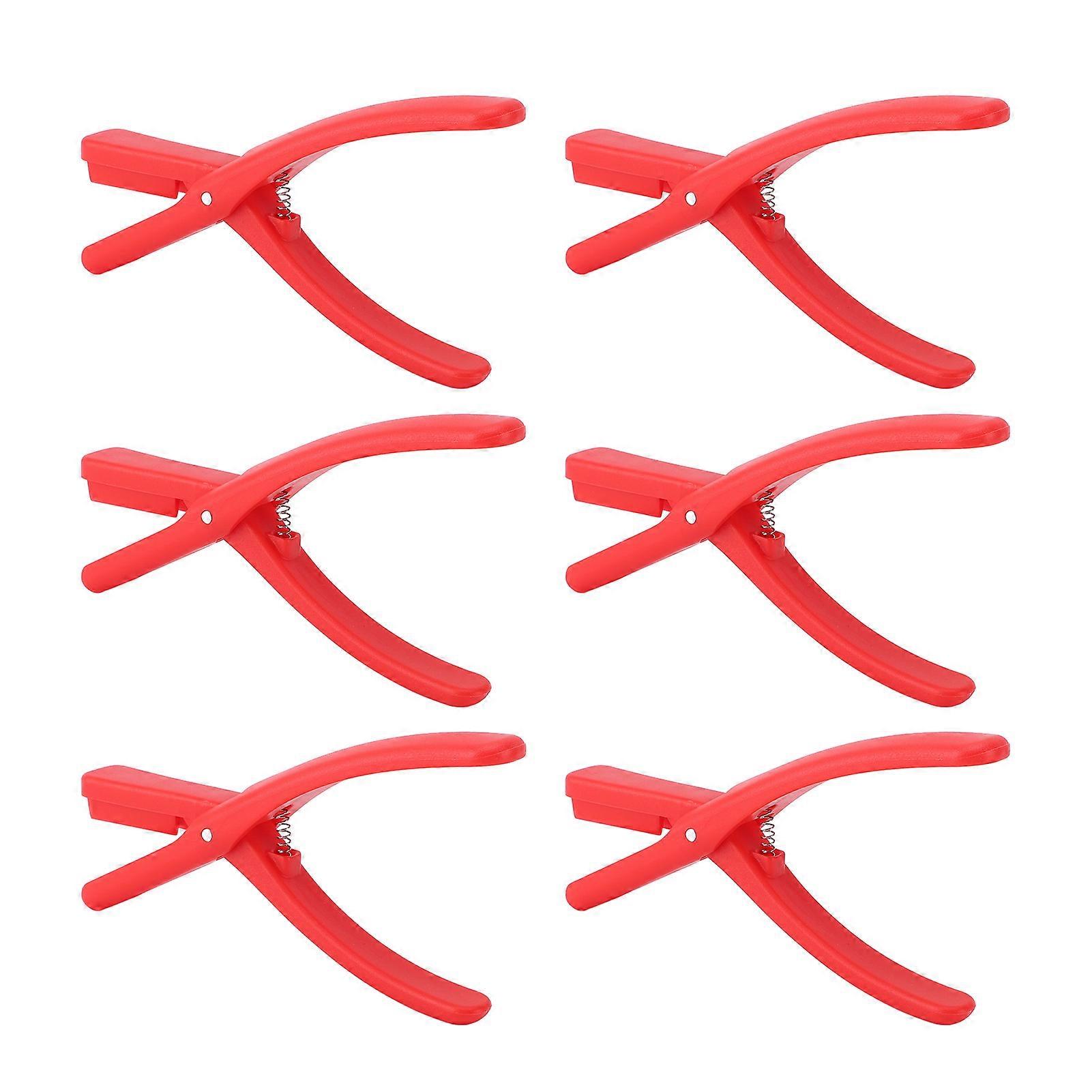 6pcs Red Plastic Crawfish Shell Removal Tool Portable Opener
