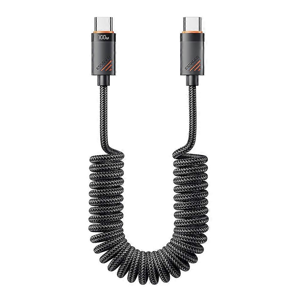 ESSAGER Spring Data Cable Type-C to Type-C 100W Fast Charging Cable 1.8m