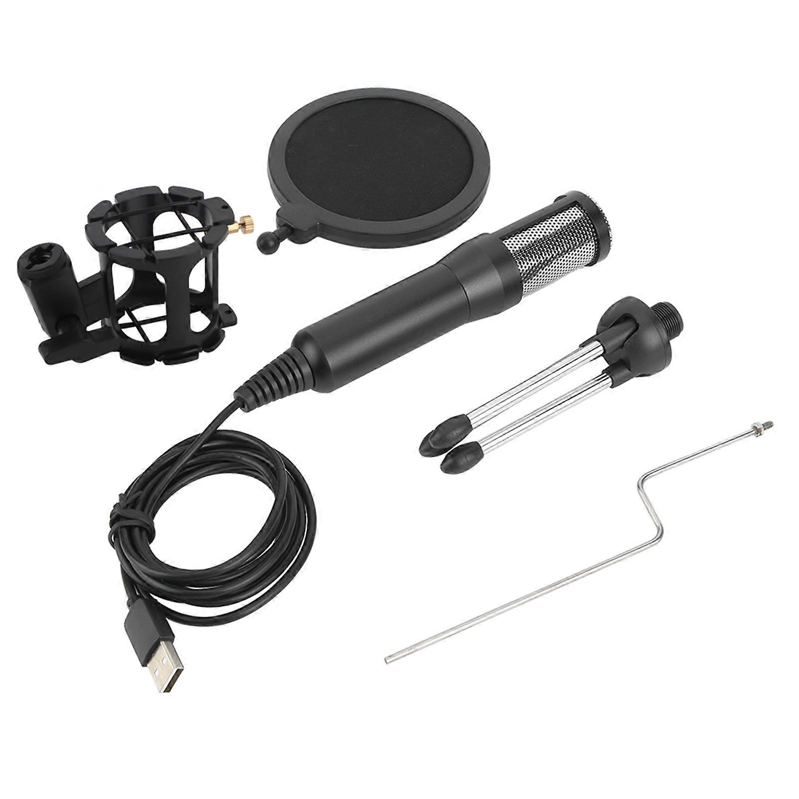 Professional Condenser Microphone with USB Plug for Gaming, Chatting, Studio, Recording, Computer