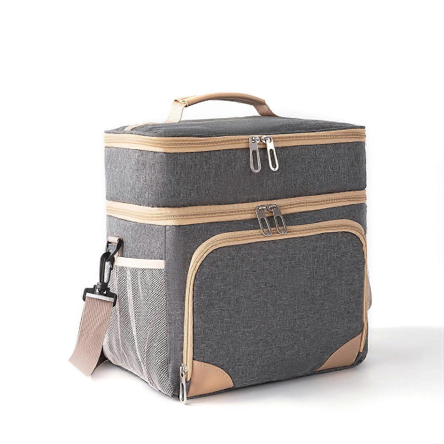 Insulated Lunch Bag 11.8" H × 10.6" L × 7.8" W for Warm/Cold Food Storage Easy to Clean Durable Material