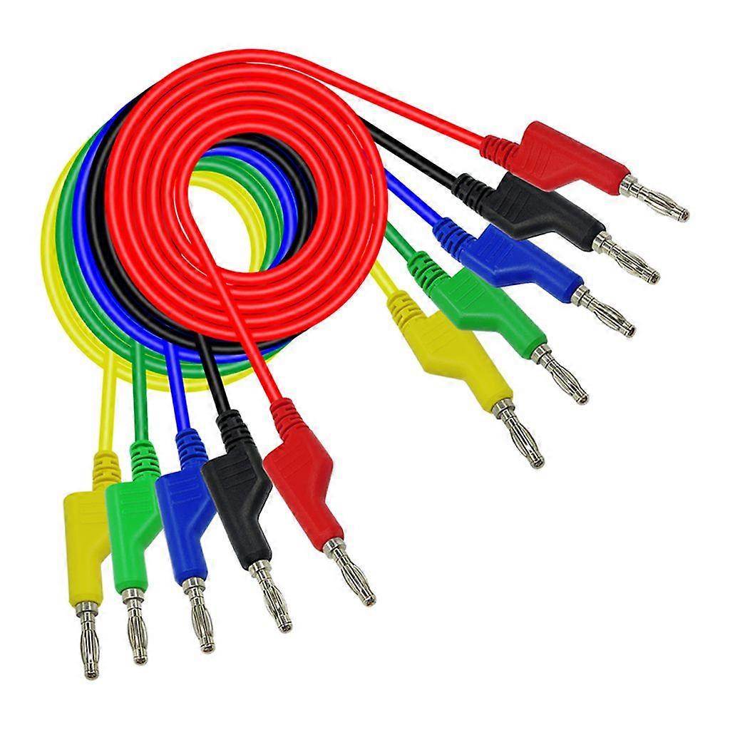 Test Hook Clip To 4mm Stackable Banana Plug Multimeter Test Cables Copper 100cm