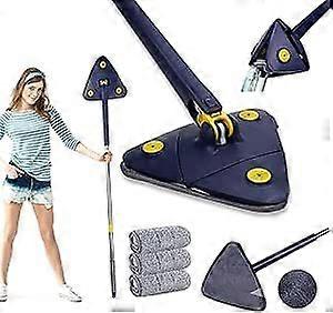 360 Rotatable Adjustable Triangle Cleaning Mop with Automatic Water Squeezing Function, Multifunctiona Rotating Mop, Wet and Dry, for Kitchen Bathroom