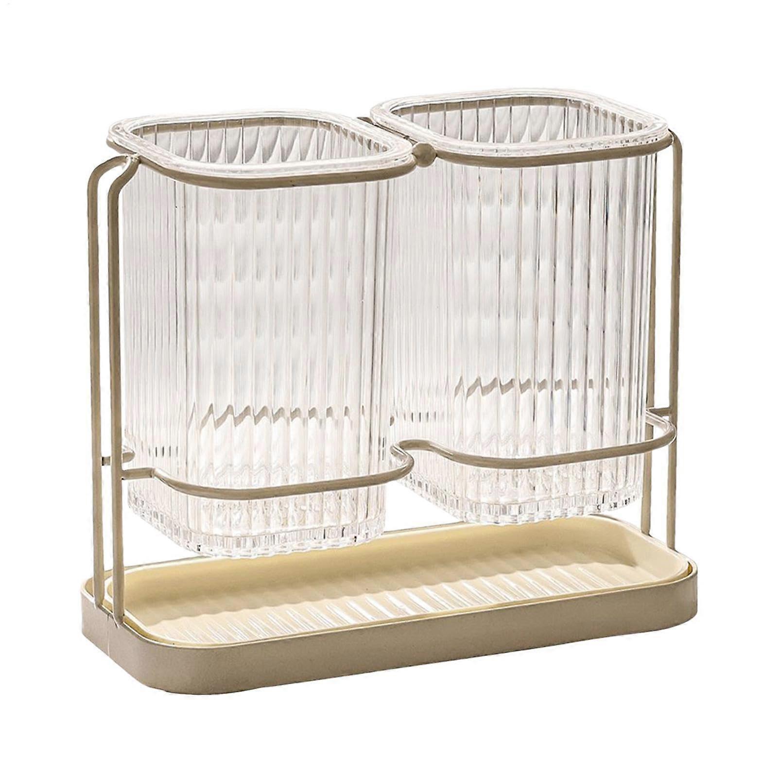 Utensil Holder, Clear Multifunctional Kitchen Caddy 21x19.5x10 Inch for Spoon, Fork, Chopstick, and Spatula Storage