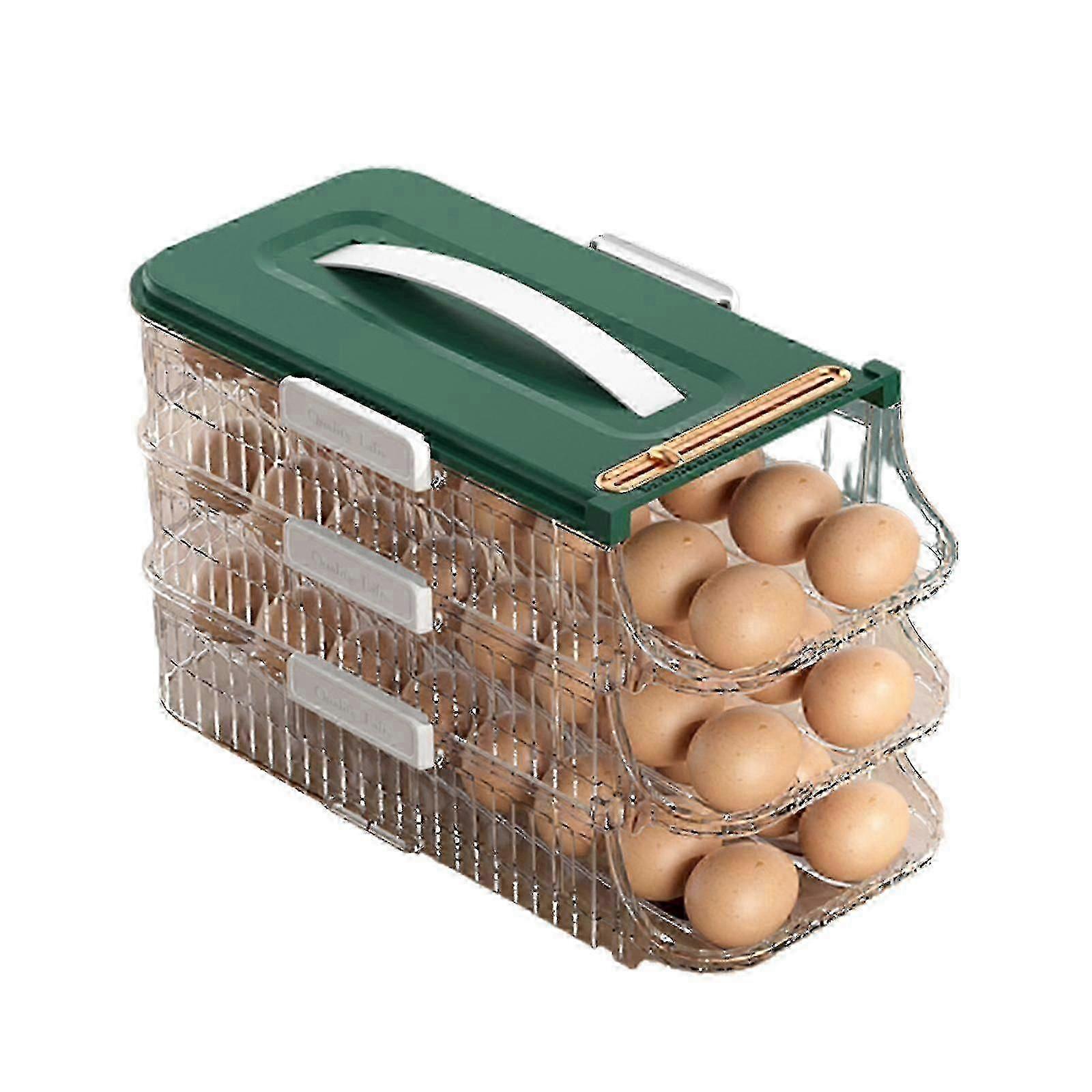 Egg Storage Box Refrigerator Preservation Rolling Egg Box Holder Drawer Type Kitchen Storage Egg Box Can Be Timed