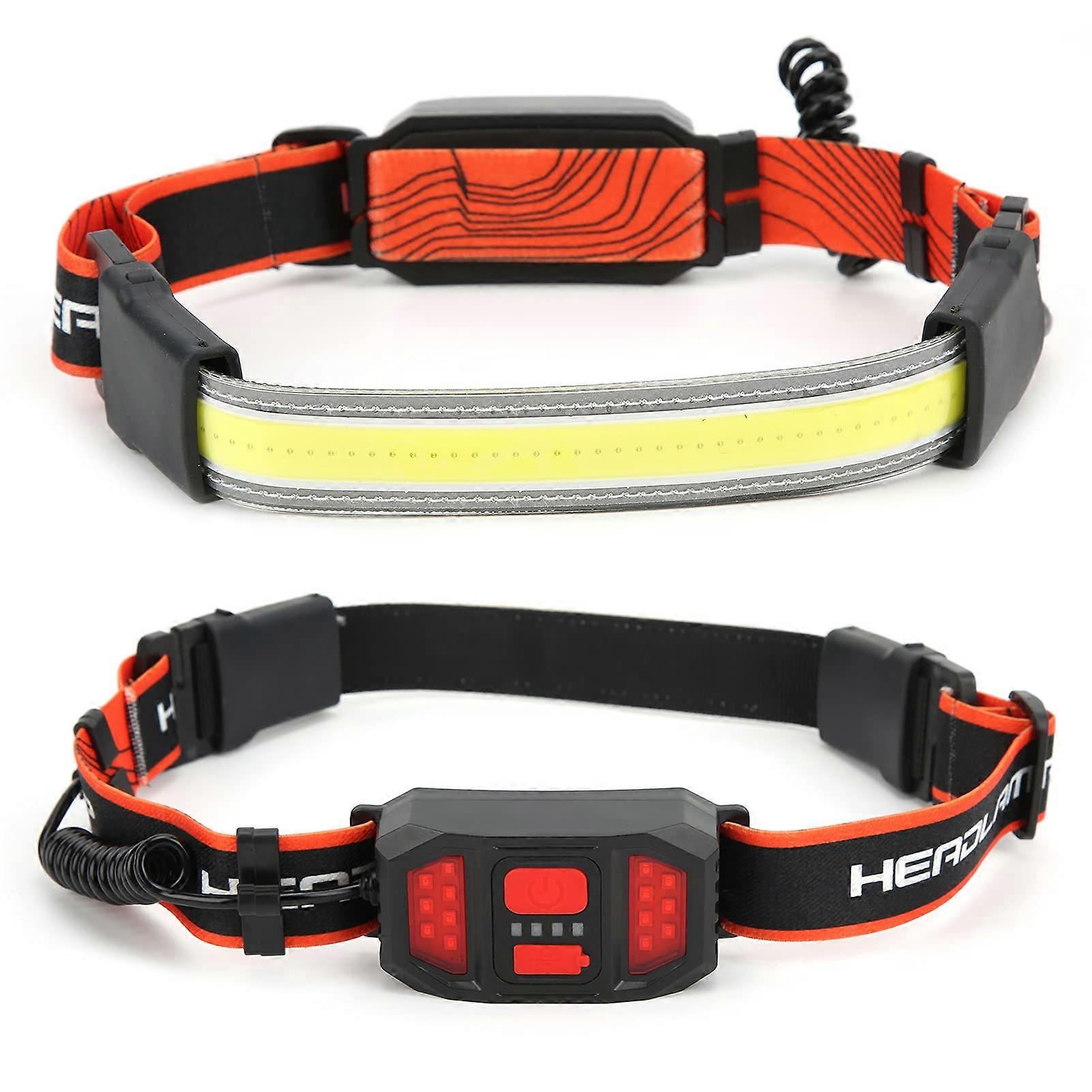 COB Lights Headlamp Flashlight with 3 Modes and Real-Time Power Monitor for Fishing, Camping, and Hiking