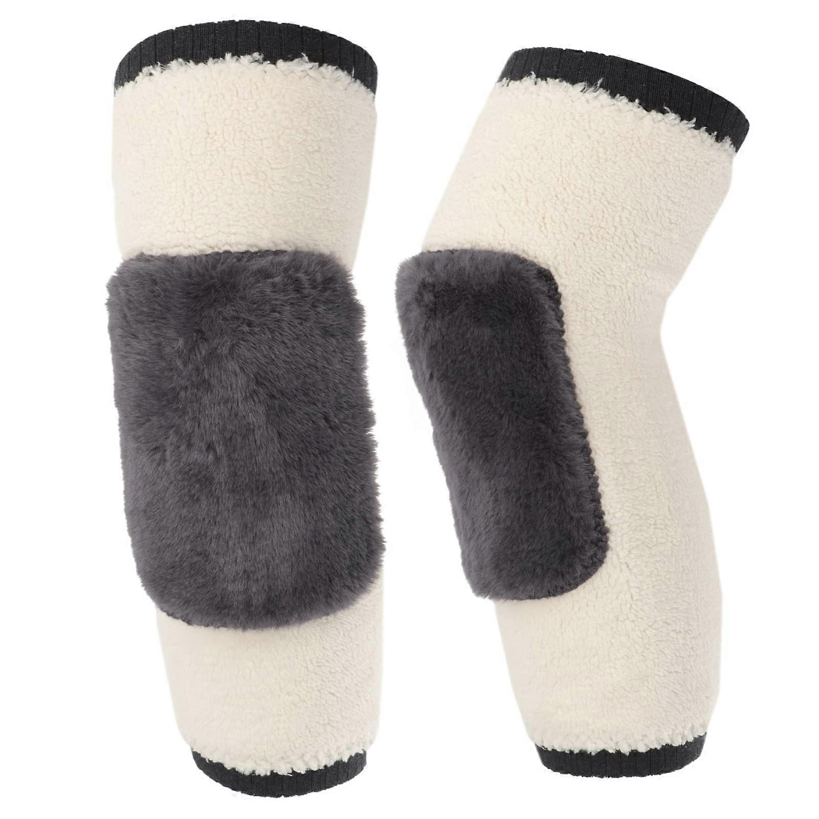 Plush Knee Pads for Women Winter - Comfortable Knee Support Sleeves, Leg Warmers, Size Adjustable, Soft Material