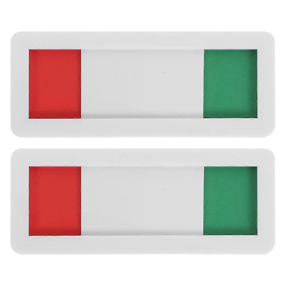2pcs Open Closed Slider Privacy Sign Black Self Adhesive Indicator Sign for Office