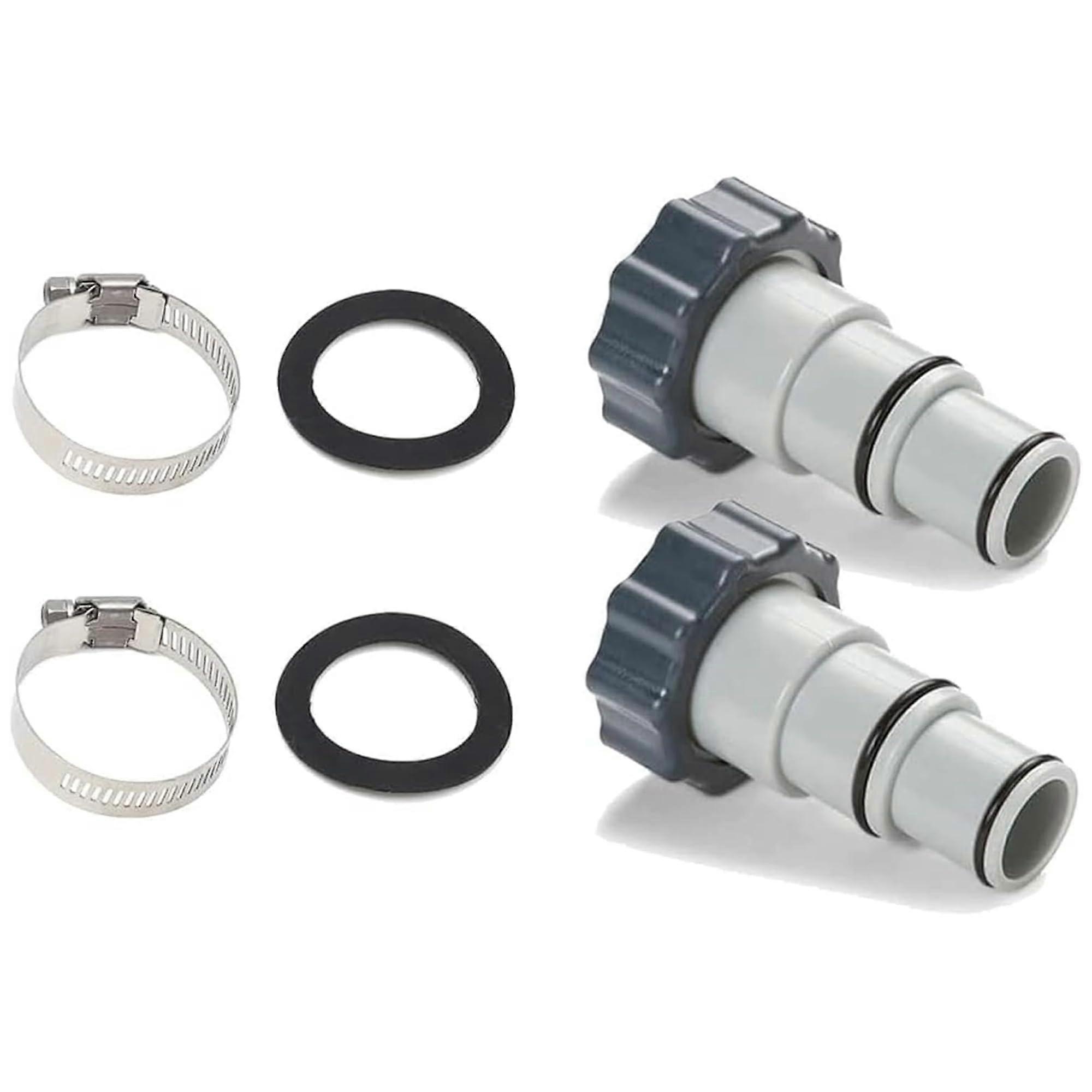 (2 packs) 1.5 and 1.25-inch hose for Intex Pool Sets for Clamp Style Hose Adapter