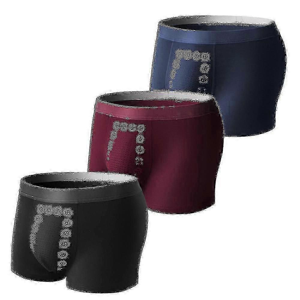 3 قطع / مجموعة Magneticeft الطاقة العلاج الميداني الرجال الملاكم السراويل المضادة للبكتيريا الملابس الداخلية مريحة -c