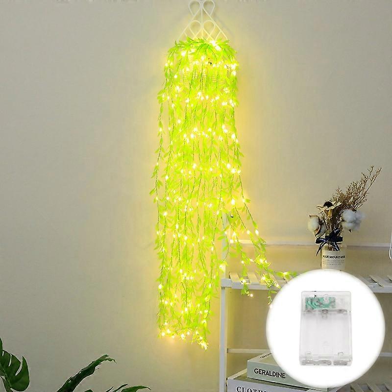 100 LEDs Simulation Planting Copper Wire Decorative Light, Spec: Battery Box(Yellow Light)