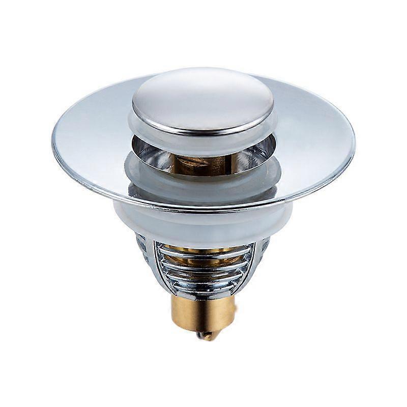 Universal Bathroom Sink Stopper, Pop-up Sink Stopper Cover with Strainer, Suitable for 32-42mm Drain Holes, Bathroom Sink Stopper (Silver)