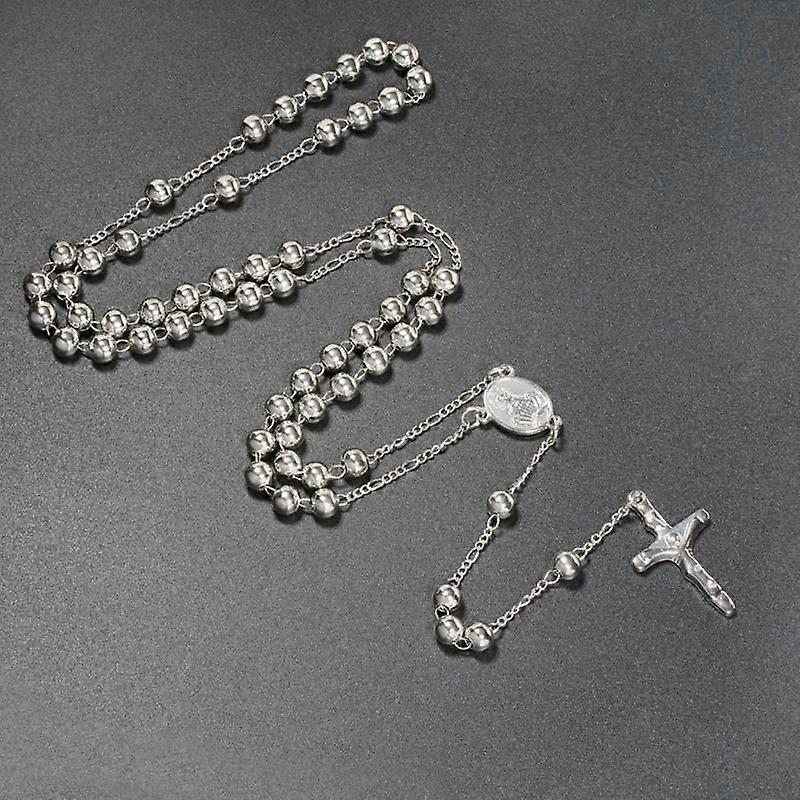 6mm modlitebné reťaze Katolícky kresťanský ruženec Korálky náhrdelník Cross Charm Darček