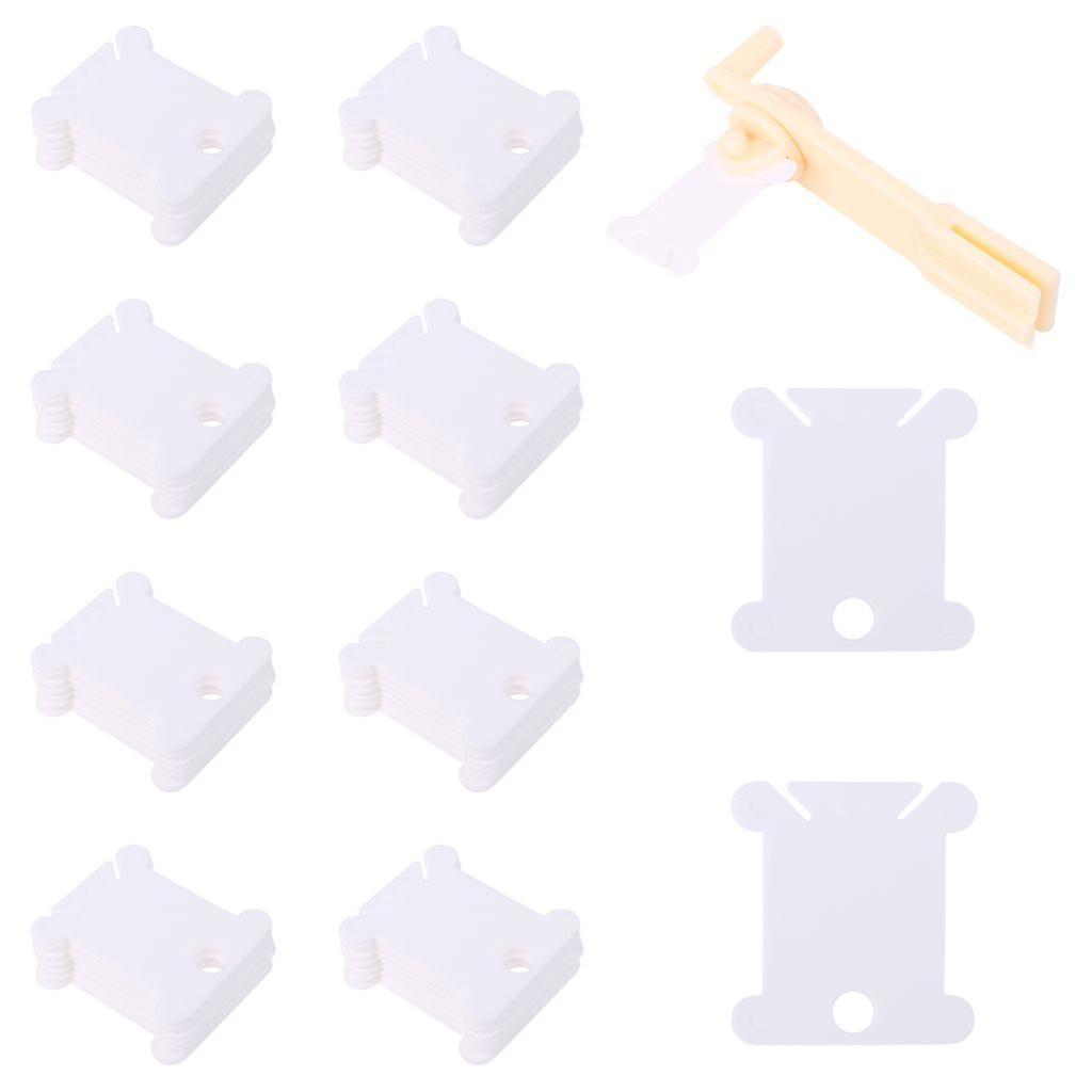 String Winder with Embroidery Floss Thread Bobbins Card for Cross Stitch Sewing