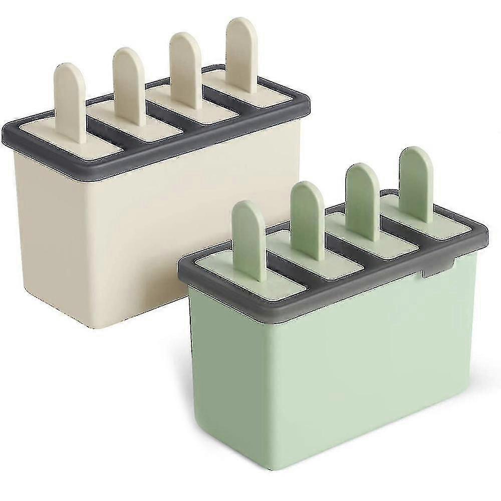 2pcs 4 Grids Reusable Ice Cream Mold