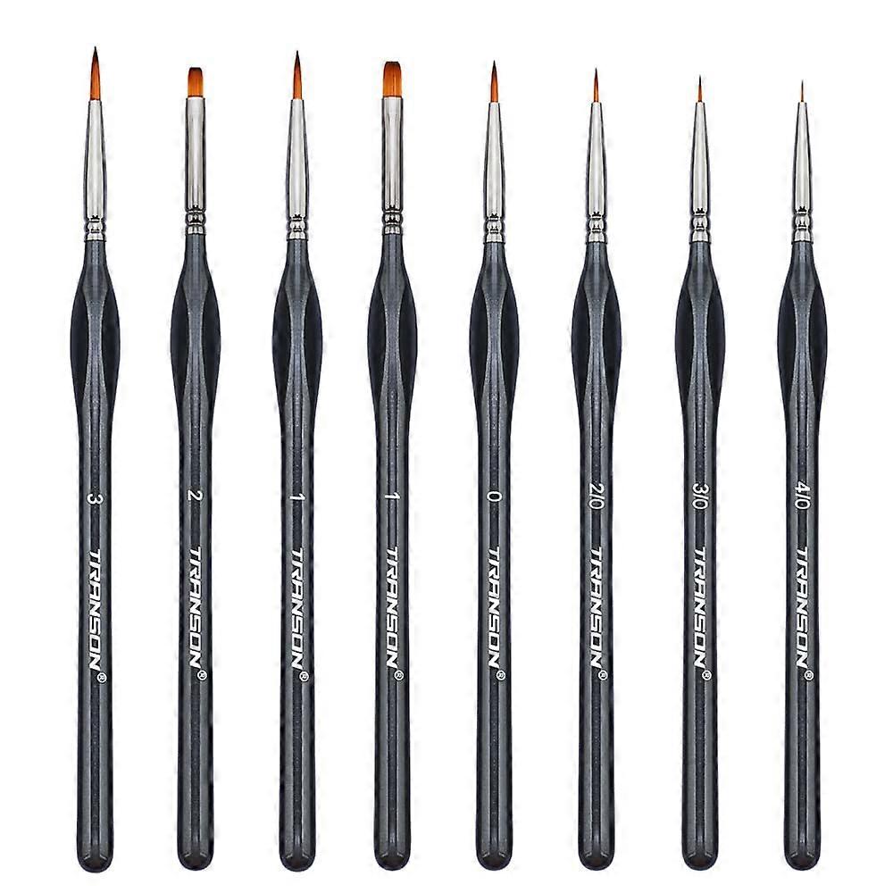 Fine Detail Art Paint Brush Set 8pcs with Triangular Handle for Miniatures Model Craft Face Painting Suitable for Acrylic Gouache Watercolor Oil