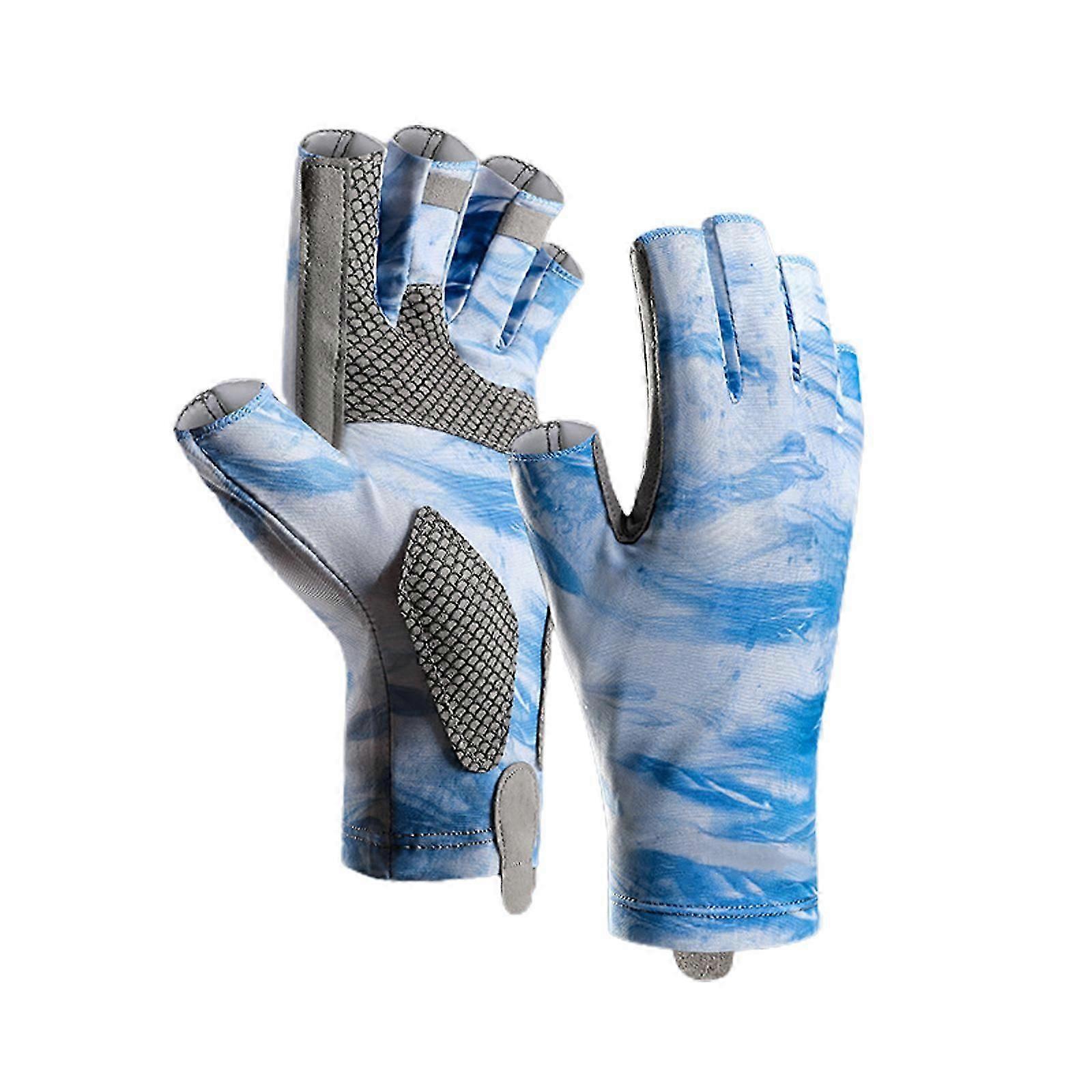 Small Size Fingerless Gloves with UV Protection - Blue Storm