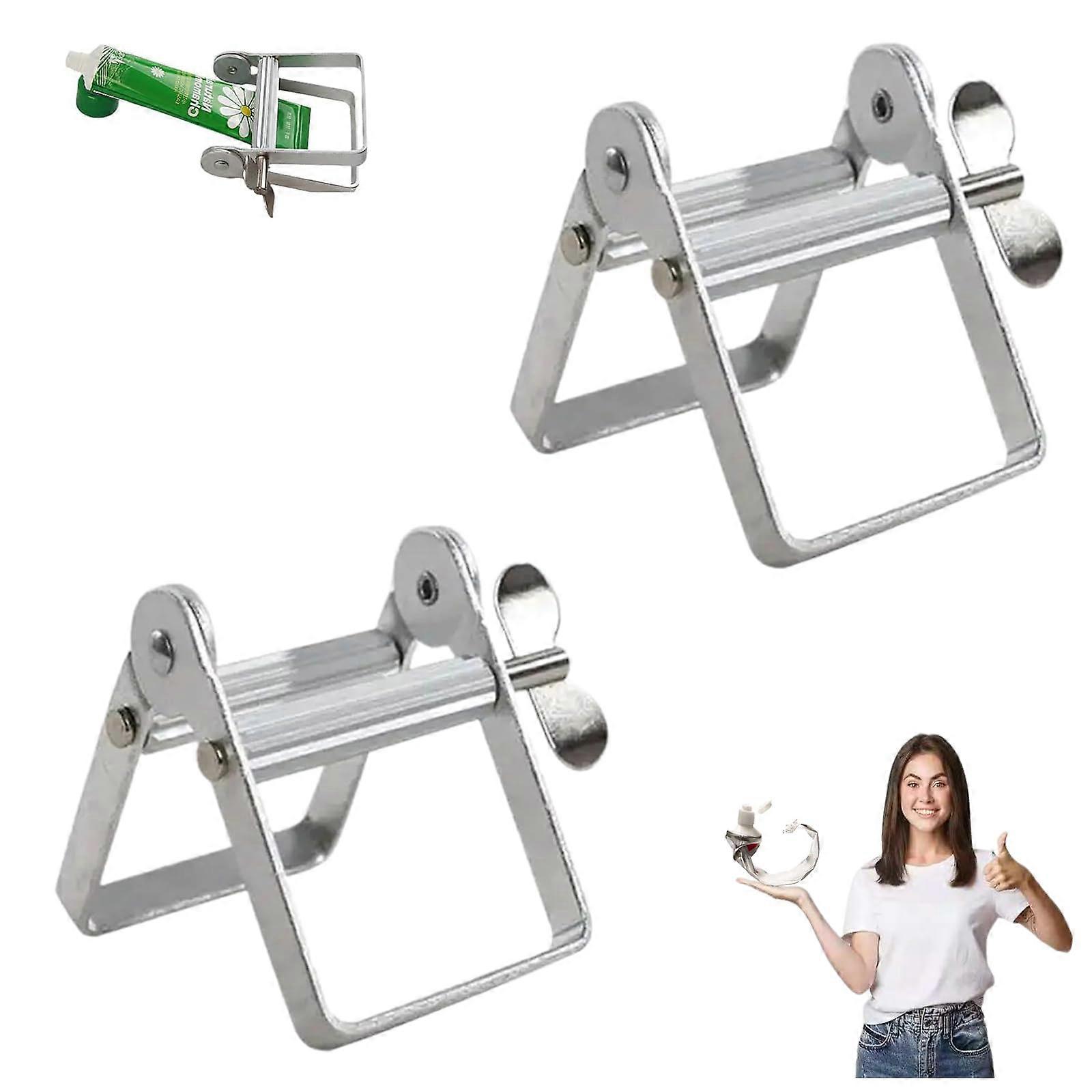Heavy Duty Toothpaste Roller Squeezer Tool, Metal Tube Wringer for Bathroom, Compact Design, 2 Pack