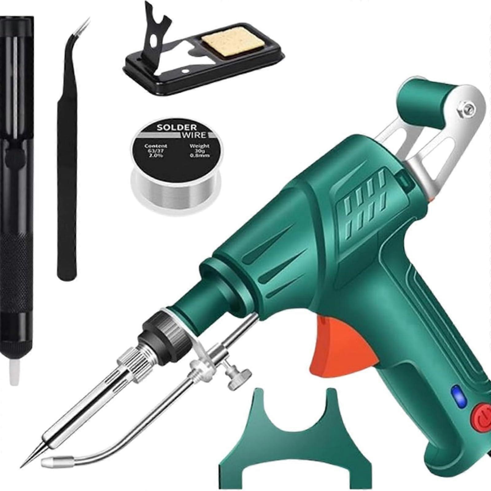 Rectionrae Internally Heated Industrial Welding Tools, Multifunction Soldering Iron Soldering Gun Set, Removable Design,For Home DIY (Green)