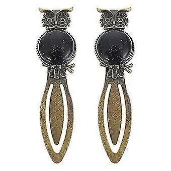 2ピースフクロウの形をしたしおり亜鉛合金フクロウのしおり装飾的なしおりブックデコレーション